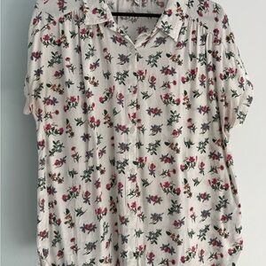 Lucky Brand Floral Button-Up Blouse size L
